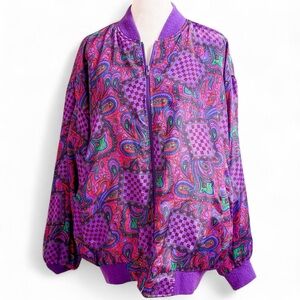 Vibrant Purple Paisley Women's Jacket